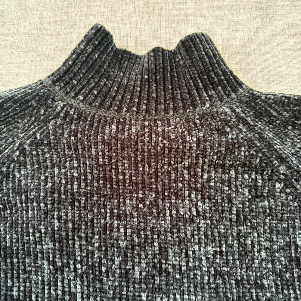 Loft Chenille cozy knit mock neck sweater with balloon sleeves size Small - Picture 2 of 7